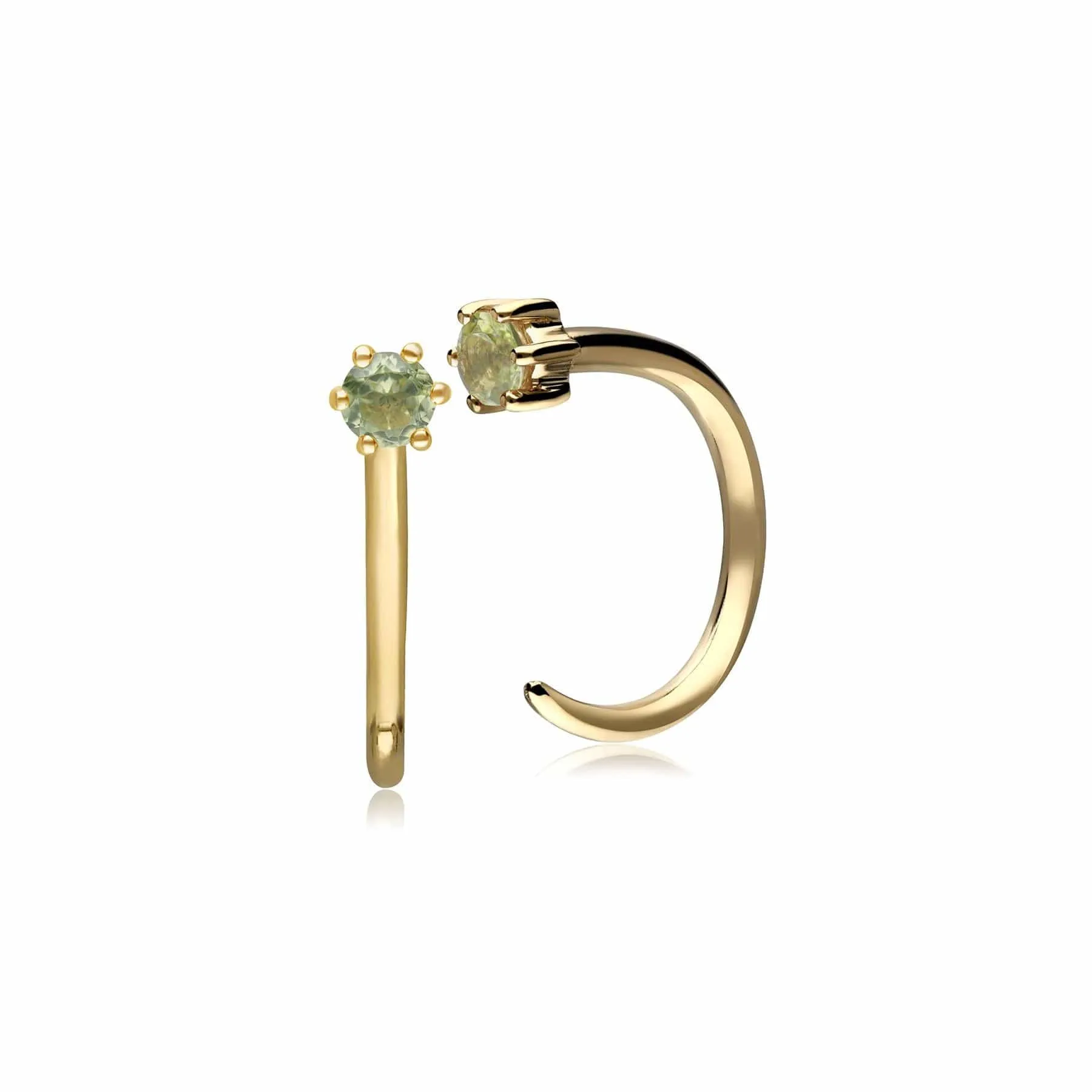 Peridot Pull Through Hoop Earrings in 9ct Yellow Gold sold by Gemondo Jewellery