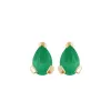 Classic Pear Emerald Stud Earrings in 9ct Yellow Gold sold by Gemondo Jewellery