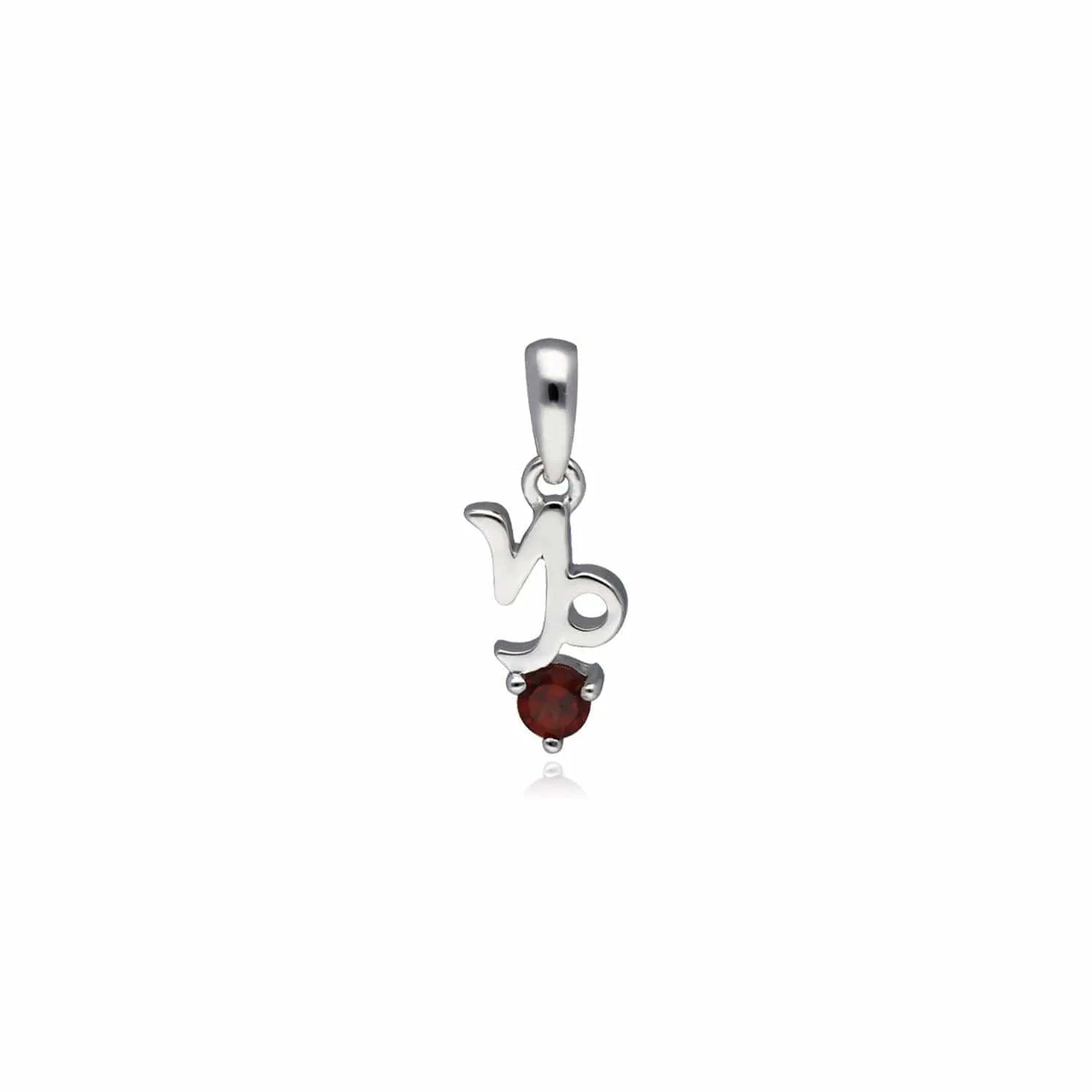 Garnet Capricorn Zodiac Charm Necklace in 9ct White Gold sold by Gemondo Jewellery product image thumbnail 2
