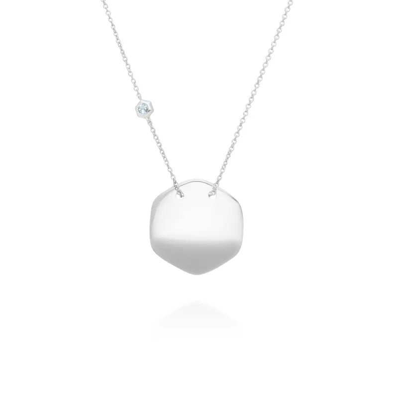 Garnet Engravable Necklace in Sterling Silver sold by Gemondo Jewellery