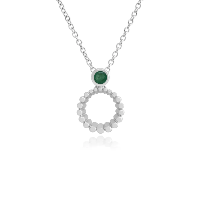 Gemondo 925 Sterling Silver 0.11ct Emerald Pendant on 45cm Chain sold by Gemondo Jewellery