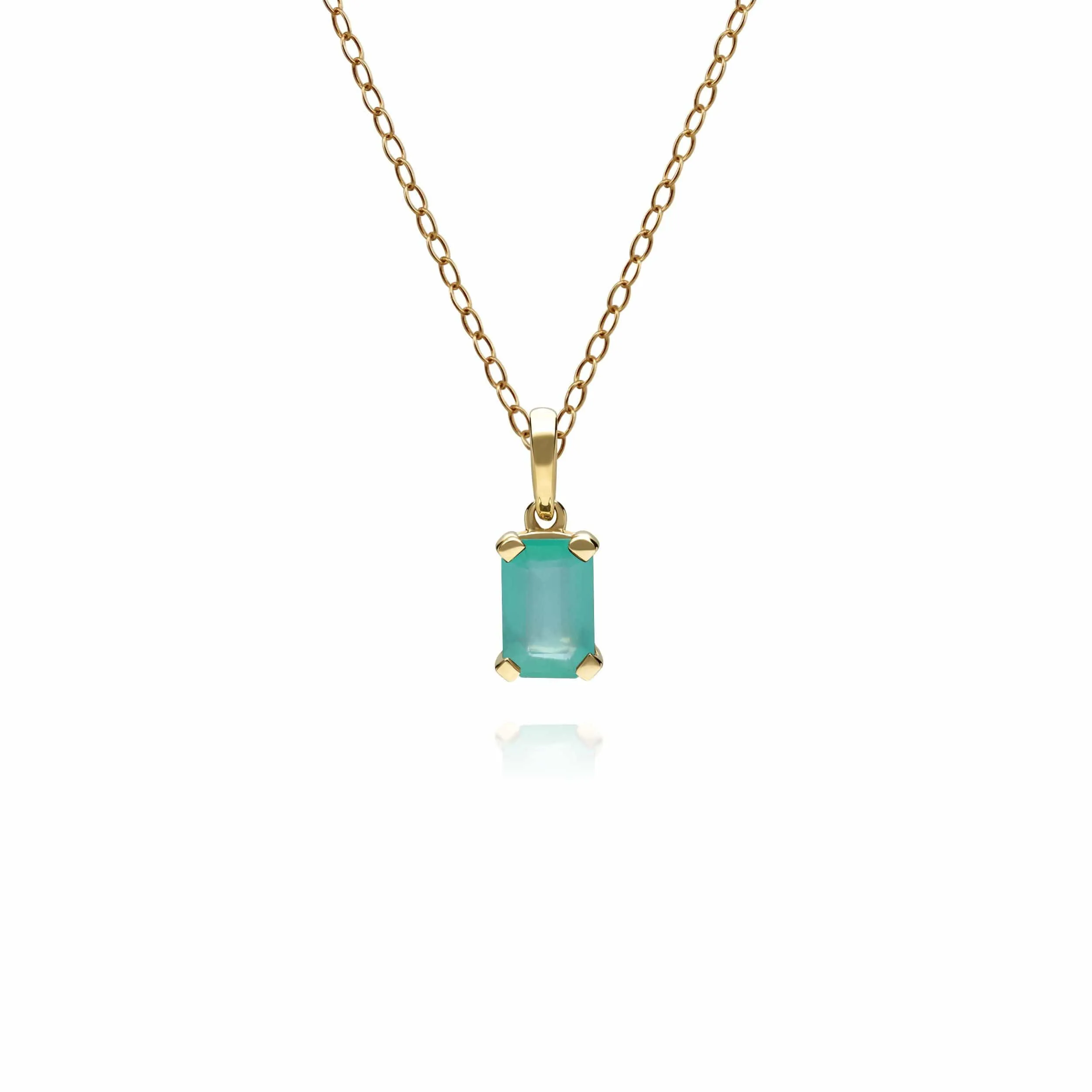 Classic Baguette Emerald Pendant in 9ct Yellow Gold sold by Gemondo Jewellery