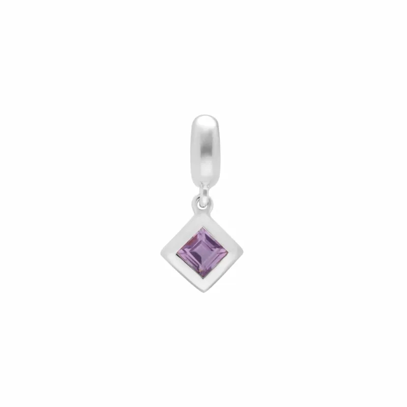 Achievement 'Climber Stone' Sterling Silver Pink Amethyst Charm sold by Gemondo Jewellery