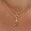 ECFEW™ Dainty Evil Eye Blue Topaz Pendant in 9ct Yellow Gold sold by Gemondo Jewellery