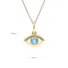 ECFEW™ Dainty Evil Eye Blue Topaz Pendant in 9ct Yellow Gold sold by Gemondo Jewellery