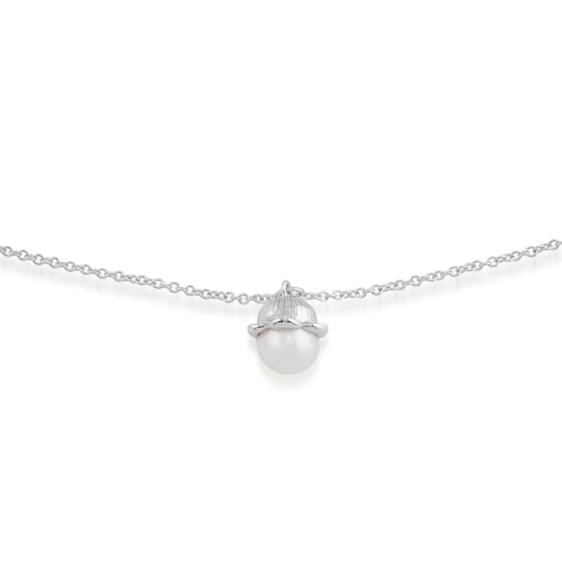 Floral Pearl Lily Single Stone Bracelet in 925 Sterling Silver sold by Gemondo Jewellery