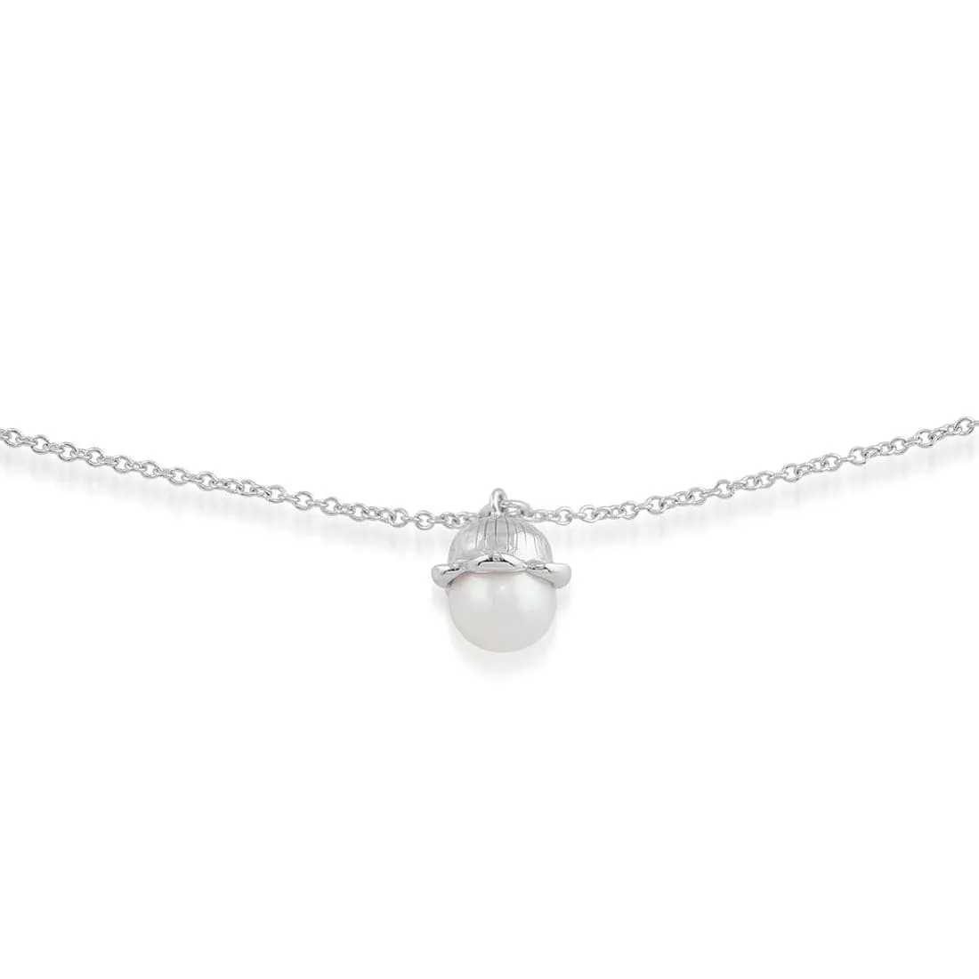 Floral Pearl Lily Single Stone Bracelet in 925 Sterling Silver sold by Gemondo Jewellery