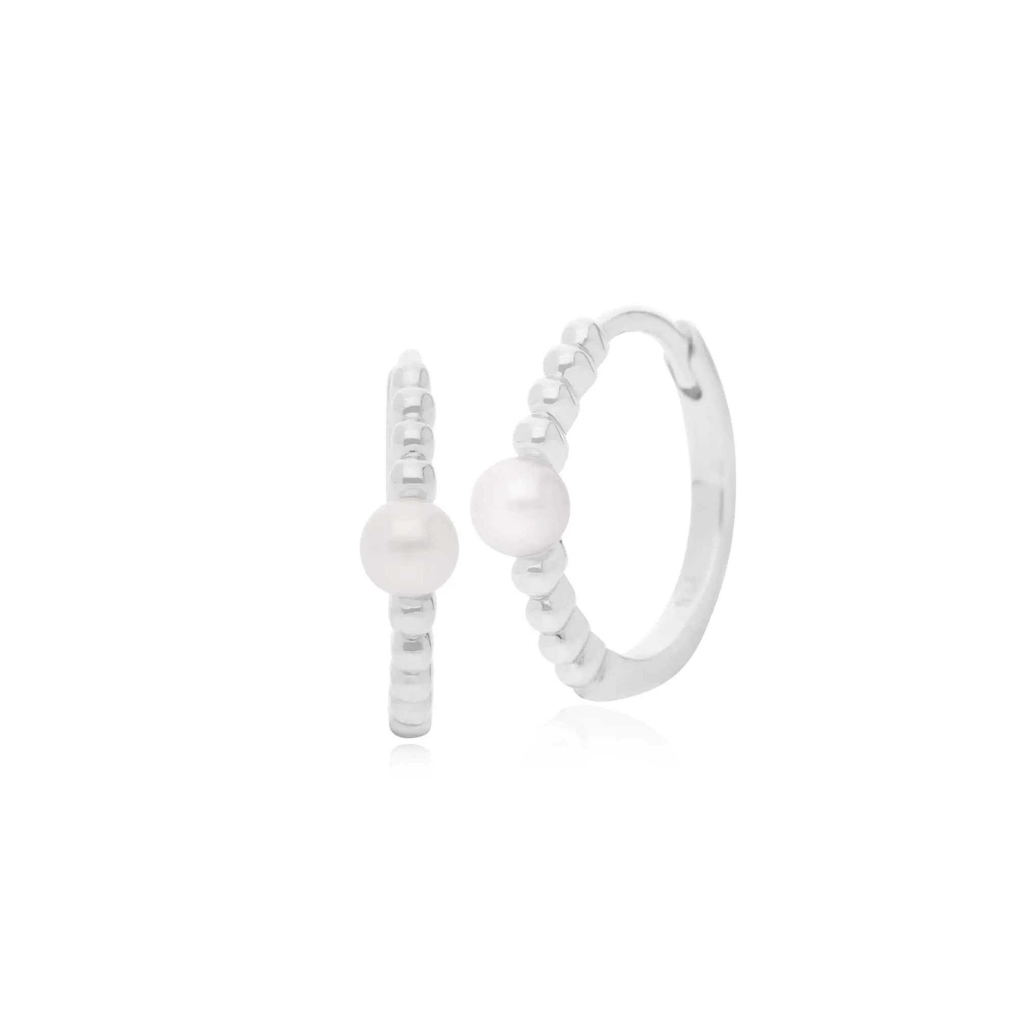Gemondo Sterling Silver 0.28ct Pearl June Birthstone Hoop Earring sold by Gemondo Jewellery