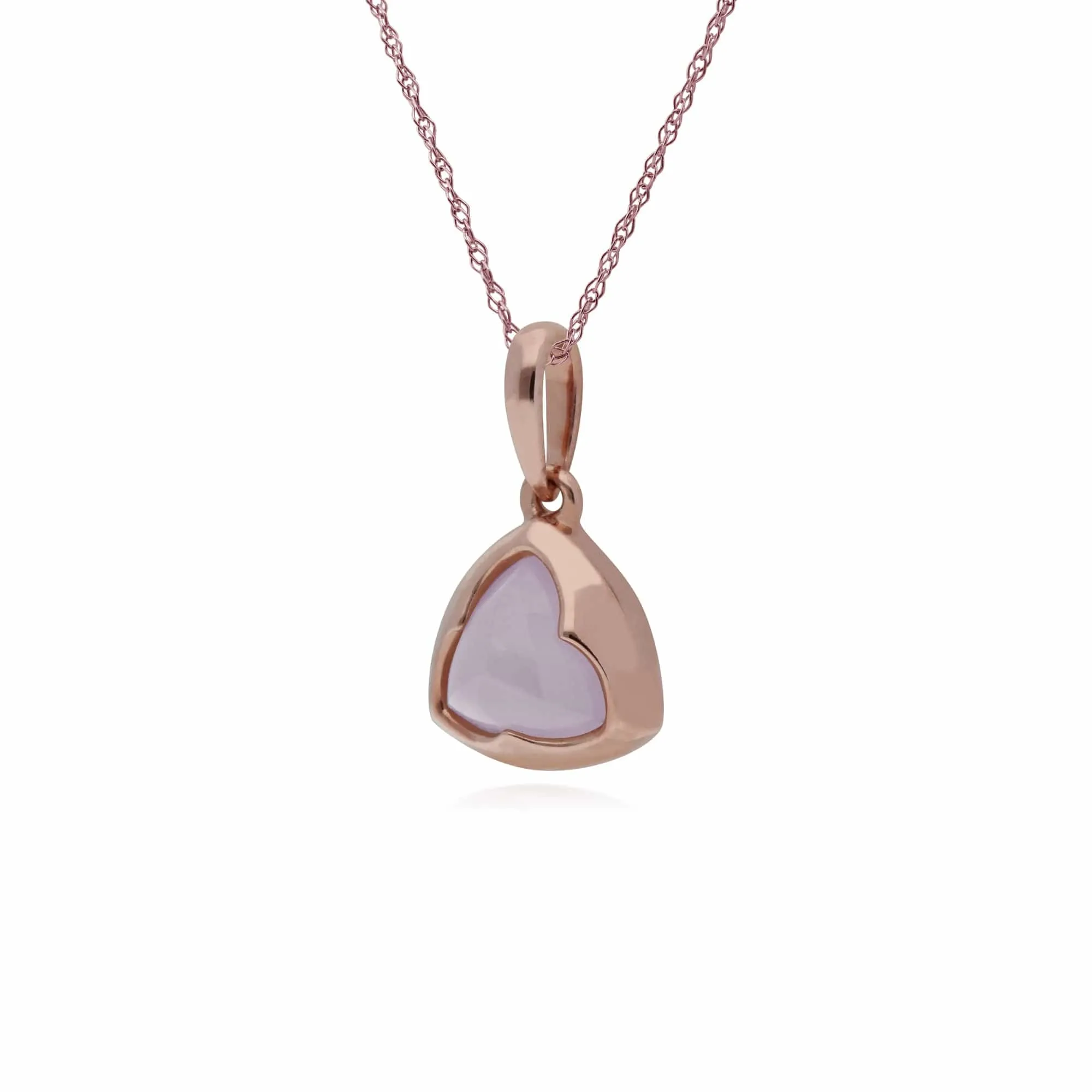 Gemondo Rose Plated Sterling Silver Prism Rose Quartz 6mm Pendant on 45cm Chain sold by Gemondo Jewellery product image thumbnail 2