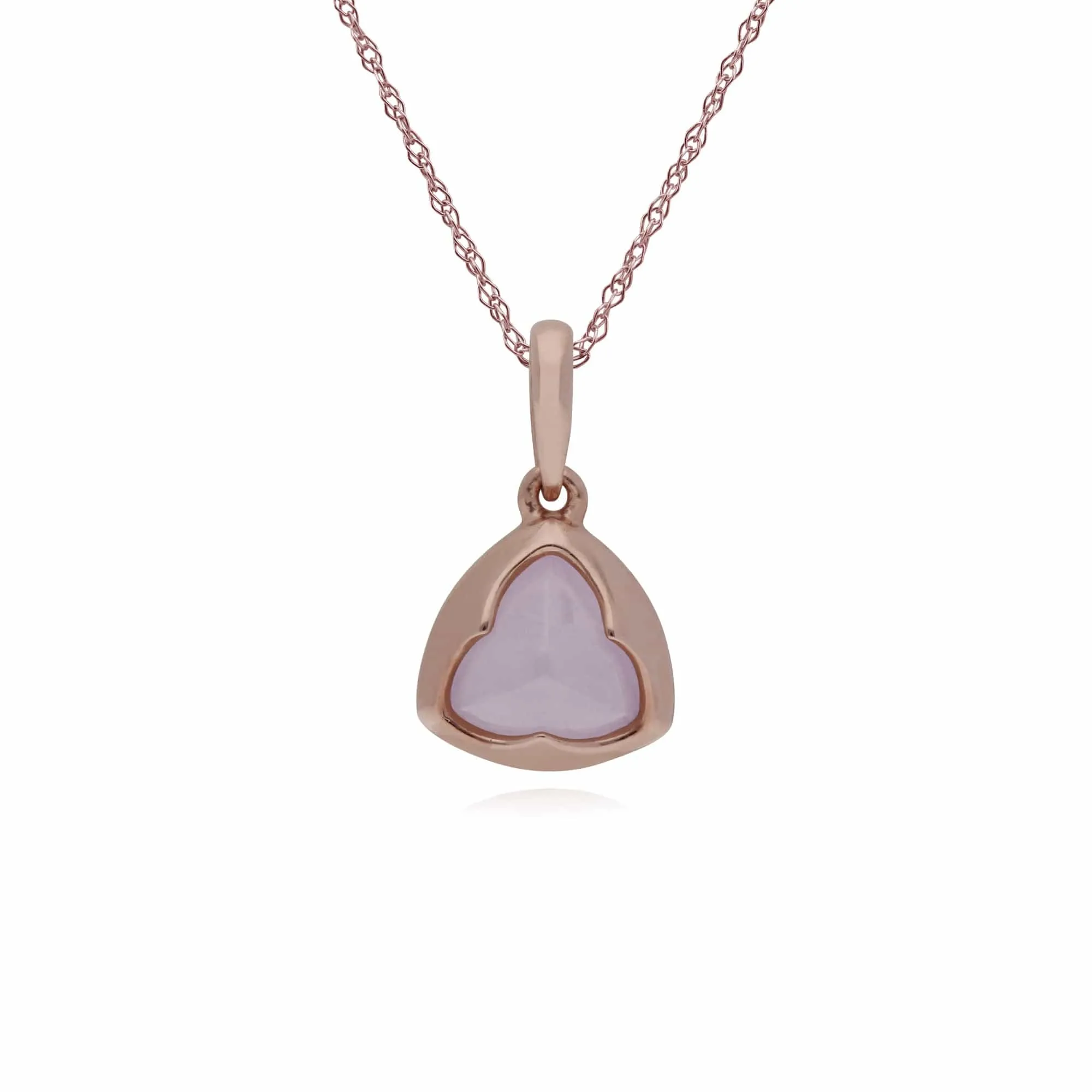 Gemondo Rose Plated Sterling Silver Prism Rose Quartz 6mm Pendant on 45cm Chain sold by Gemondo Jewellery