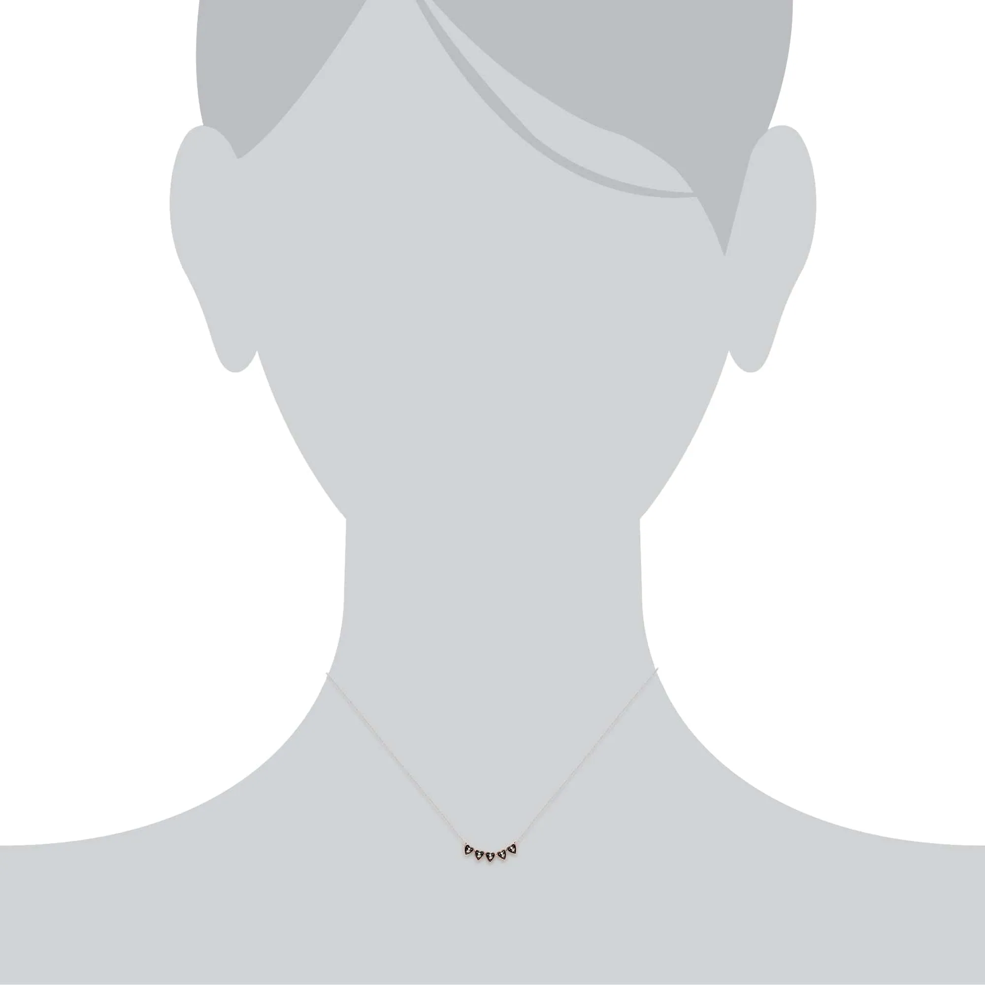 Rose Gold Plated Round Marcasite 5 Small Heart Necklace in 925 Sterling Silver sold by Gemondo Jewellery product image thumbnail 3