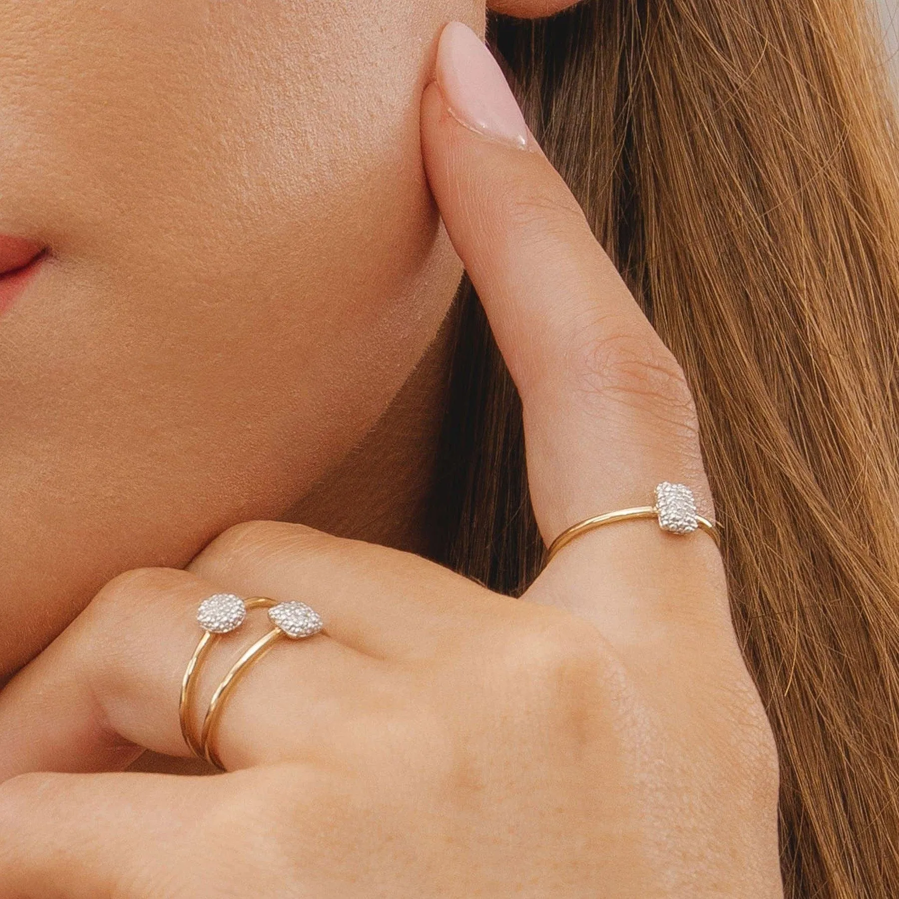 Diamond Pave Square Ring 9ct Yellow Gold sold by Gemondo Jewellery product image thumbnail 2