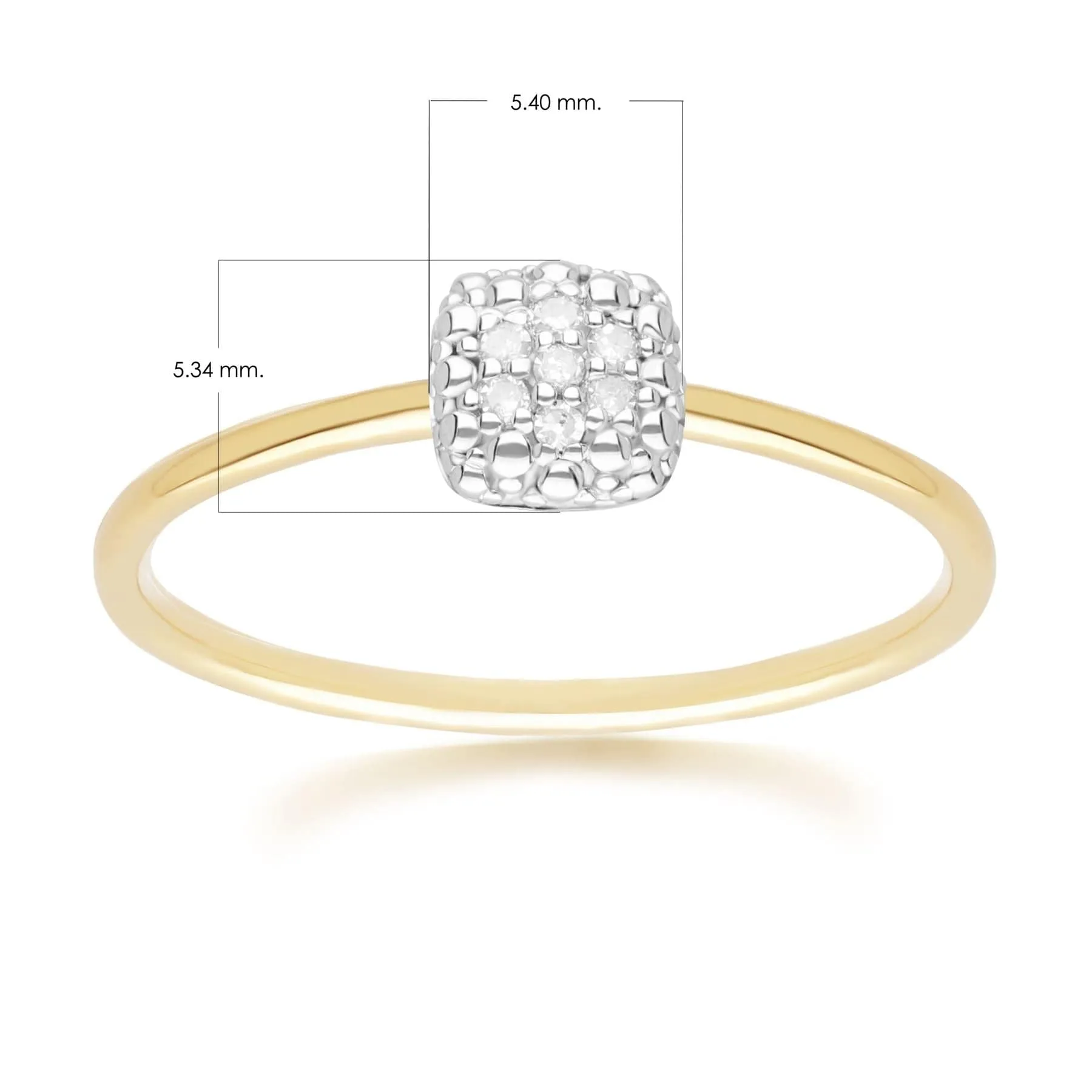 Diamond Pave Square Ring 9ct Yellow Gold sold by Gemondo Jewellery product image thumbnail 4