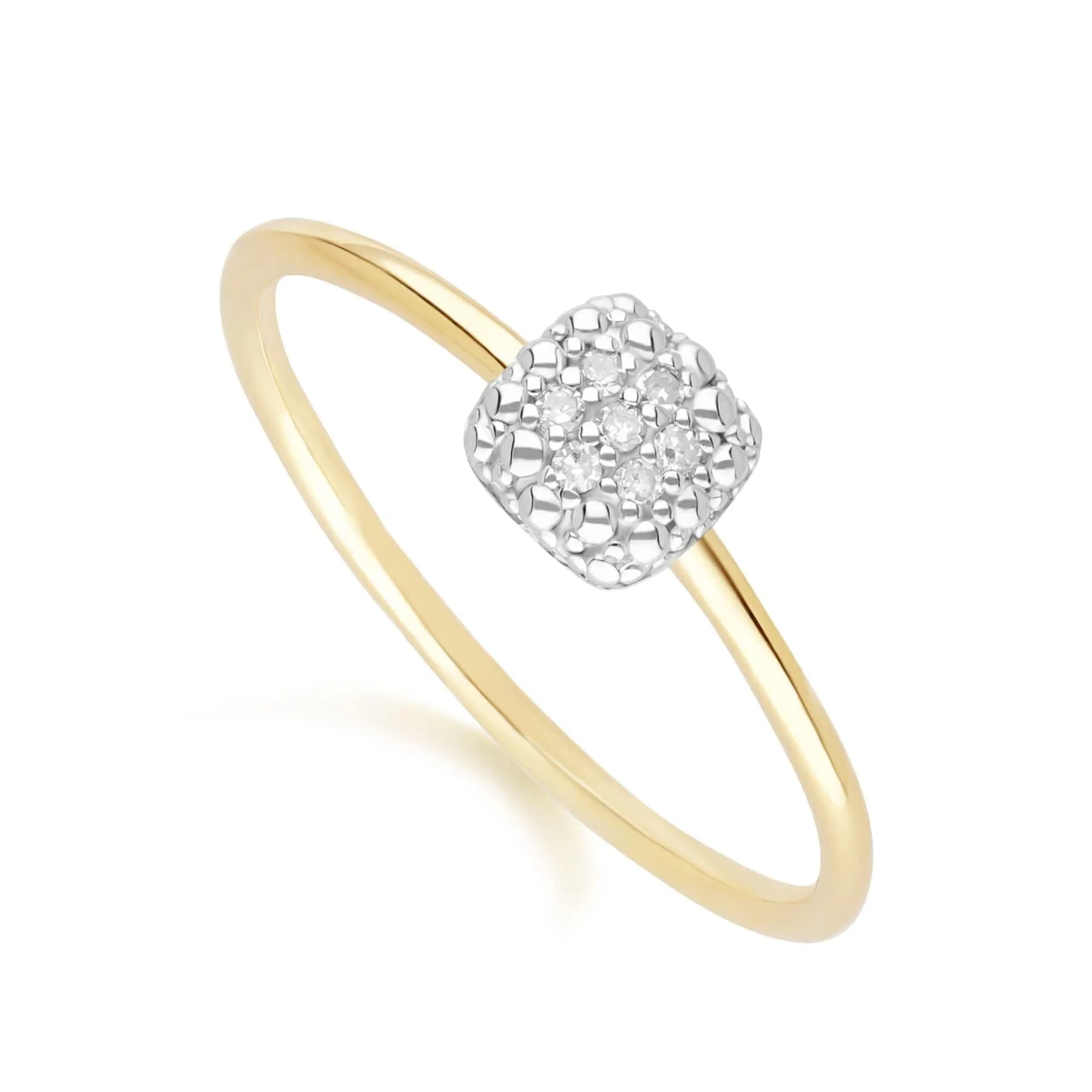 Diamond Pave Square Ring 9ct Yellow Gold sold by Gemondo Jewellery product image thumbnail 3