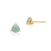 Classic Trillion Green Jade Triangle Stud Earrings in 9ct Yellow Gold sold by Gemondo Jewellery