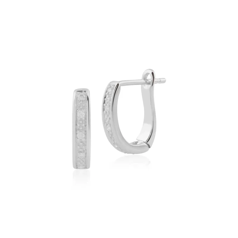Gemondo 9ct White Gold Diamond Hoop Earrings sold by Gemondo Jewellery