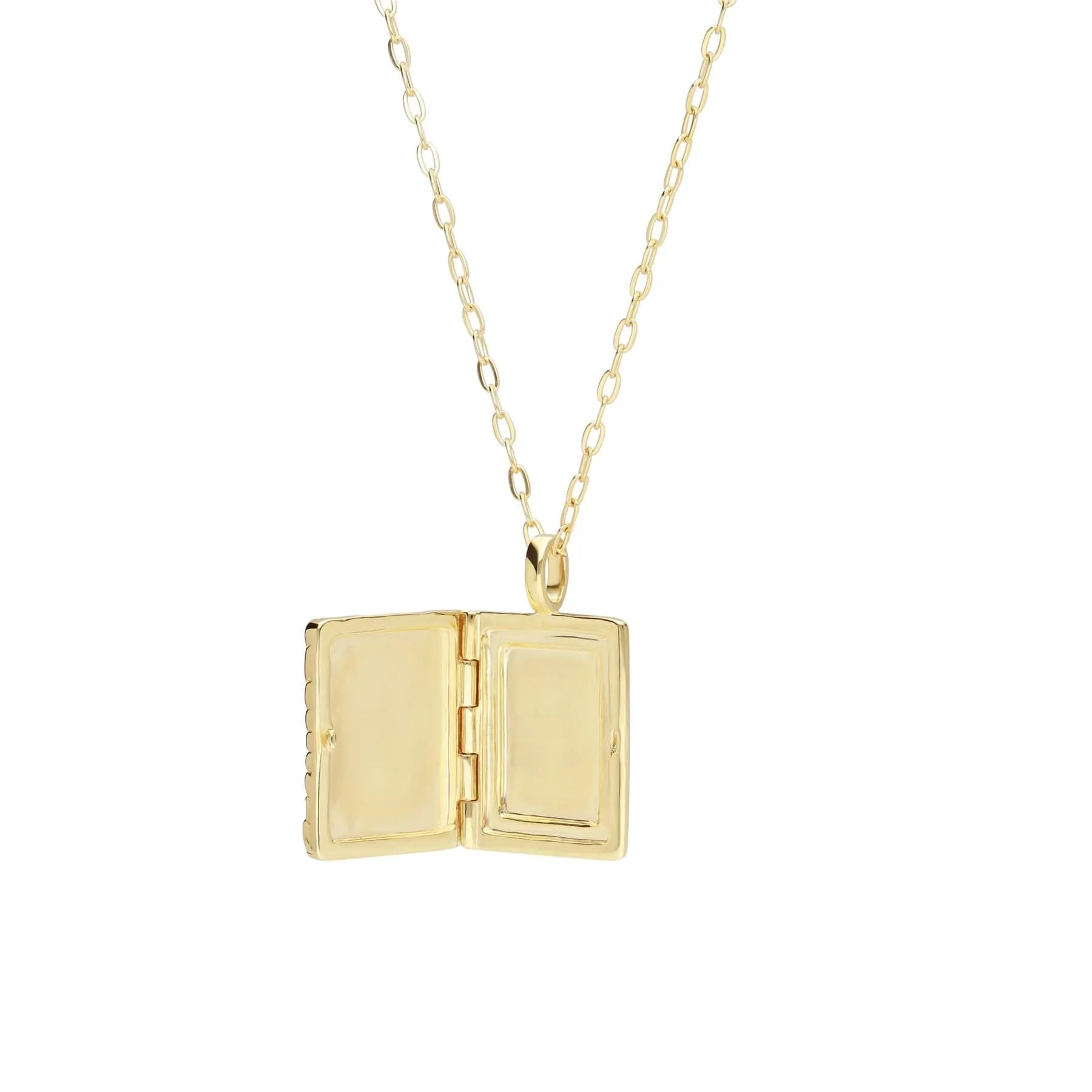 Bona Fide White Topaz & Pink Sapphire Locket In Yellow Gold Plated Silver sold by Gemondo Jewellery product image thumbnail 4