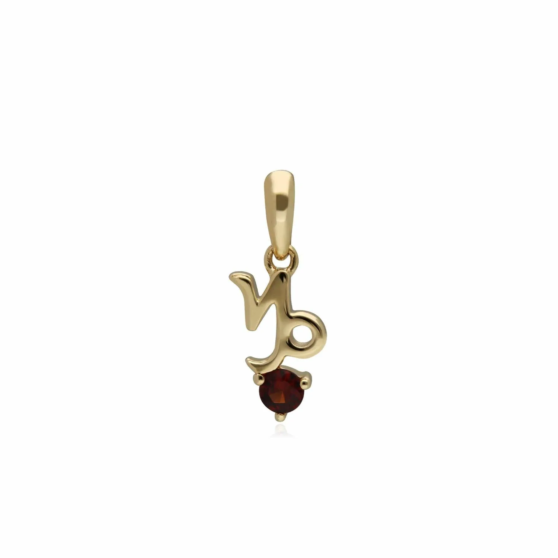 Garnet Capricorn Zodiac Charm Necklace in 9ct Yellow Gold sold by Gemondo Jewellery product image thumbnail 4