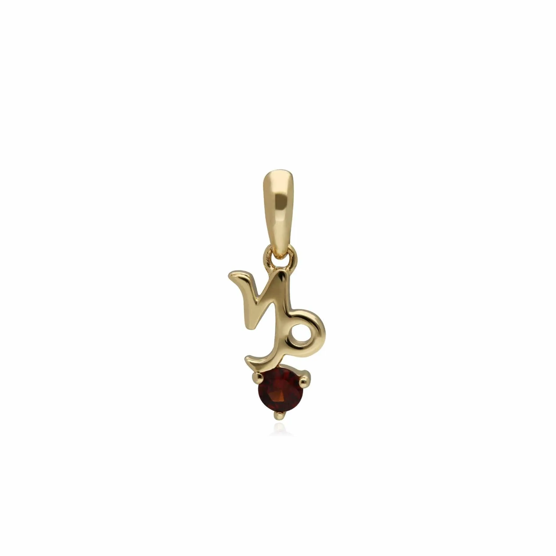 Garnet Capricorn Zodiac Charm Necklace in 9ct Yellow Gold sold by Gemondo Jewellery product image thumbnail 2