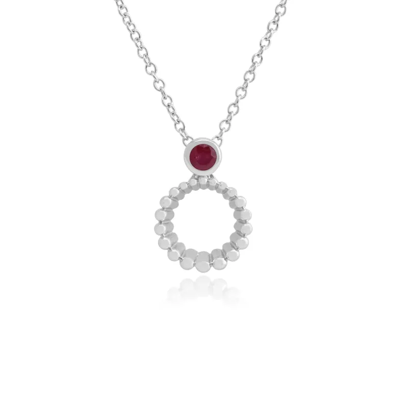 Gemondo 925 Sterling Silver 0.14ct Ruby Pendant on 45cm Chain sold by Gemondo Jewellery