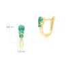 Classic Oval Emerald & Diamond Hoop Earrings in 9ct Yellow Gold sold by Gemondo Jewellery