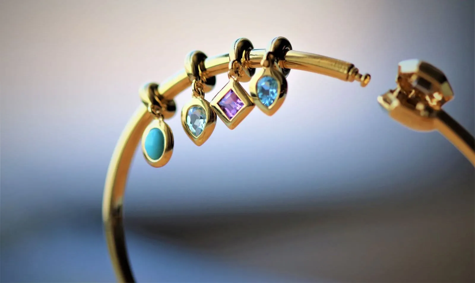 Achievement 'Stone of Rebirth' Gold Plated Blue Topaz Charm sold by Gemondo Jewellery product image thumbnail 4