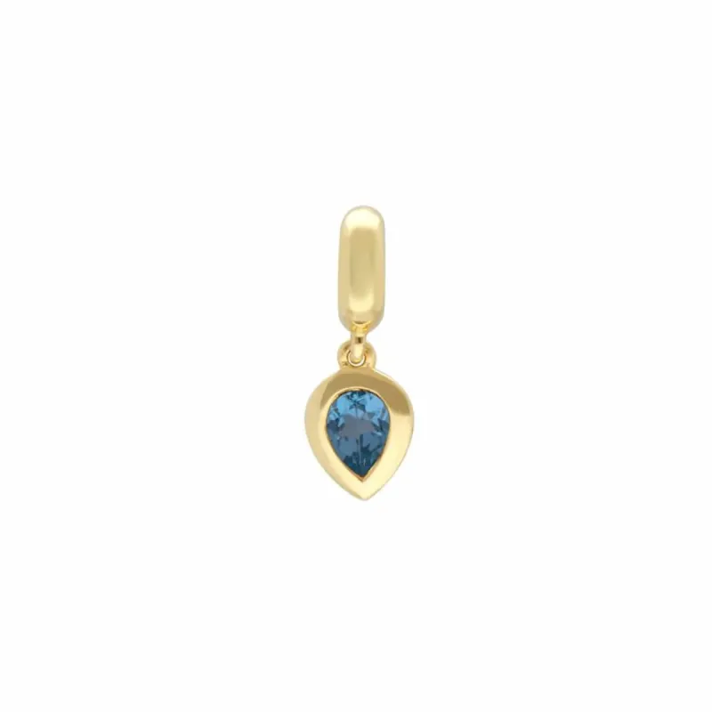Achievement 'Stone of Rebirth' Gold Plated Blue Topaz Charm sold by Gemondo Jewellery