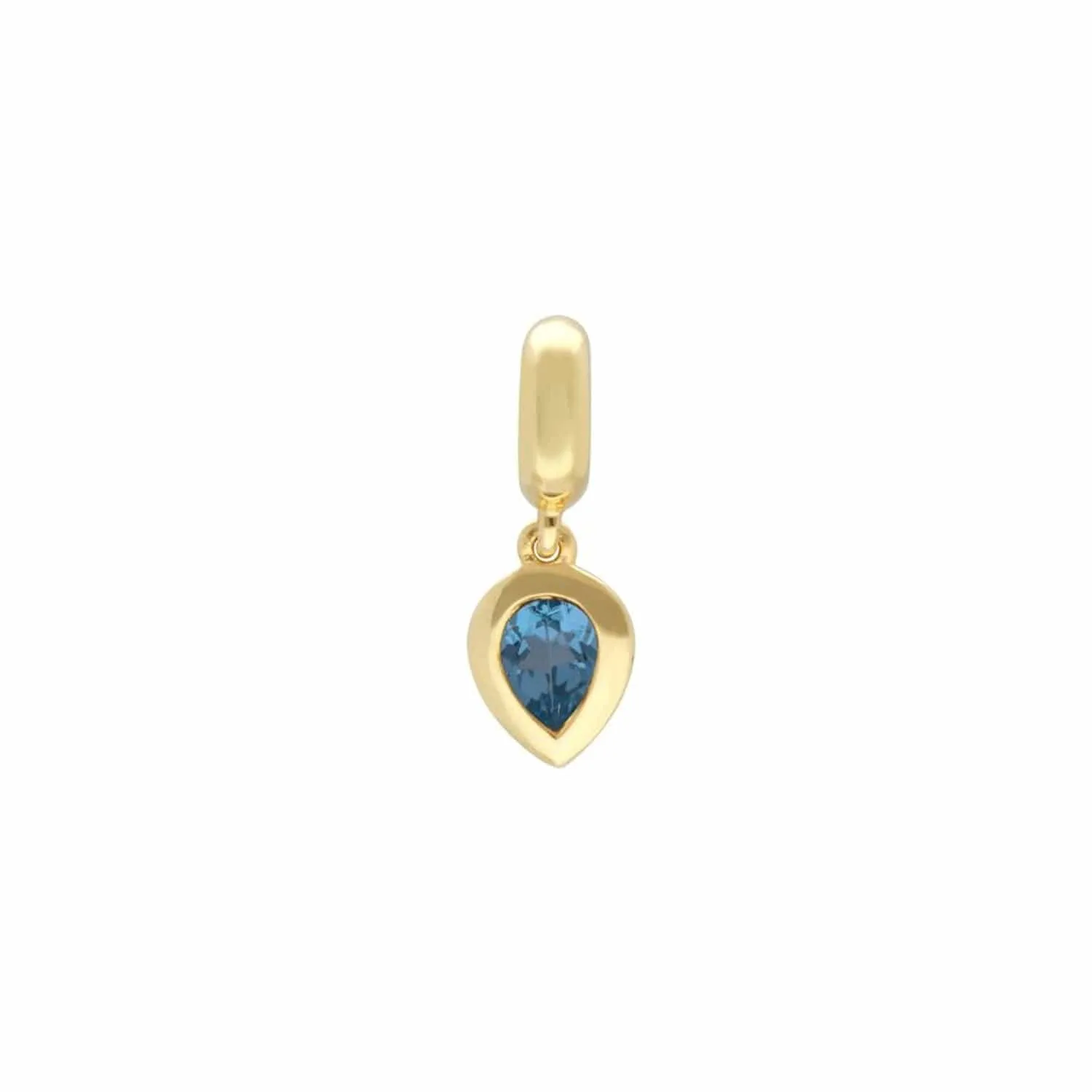 Achievement 'Stone of Rebirth' Gold Plated Blue Topaz Charm sold by Gemondo Jewellery