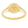 Zodiac Opal Libra Signet Ring In 9ct Yellow Gold sold by Gemondo Jewellery