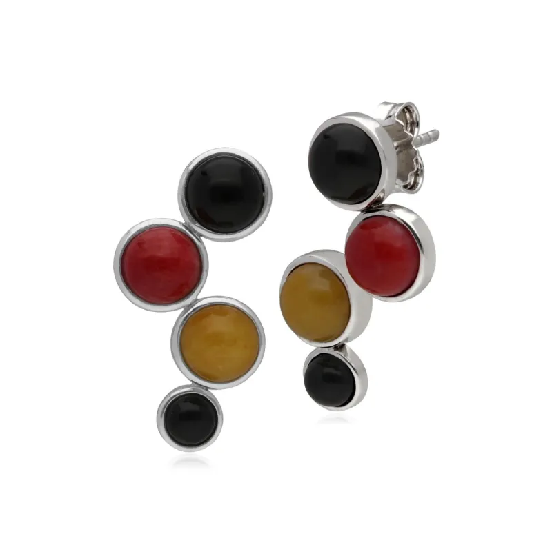 Kosmos Orb Ear Climbers in Rhodium Plated Sterling Silver sold by Gemondo Jewellery