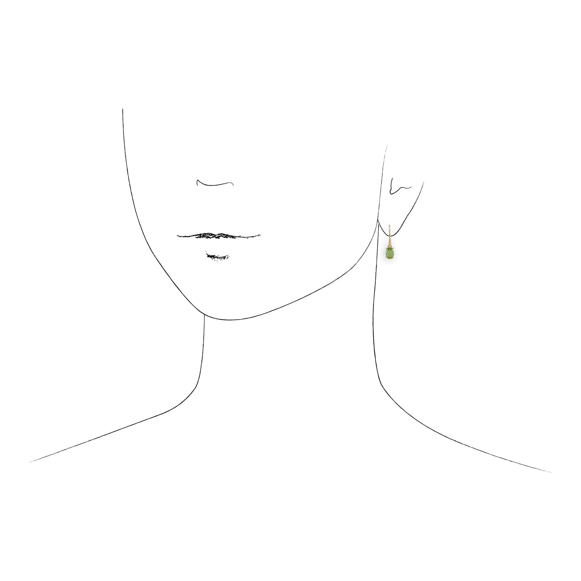 Classic Oval Peridot Hook Drop Earrings in 9ct Yellow Gold sold by Gemondo Jewellery product image thumbnail 2