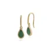 Classic Green Jade Bezel Set Drop Earrings in 9ct Yellow Gold sold by Gemondo Jewellery