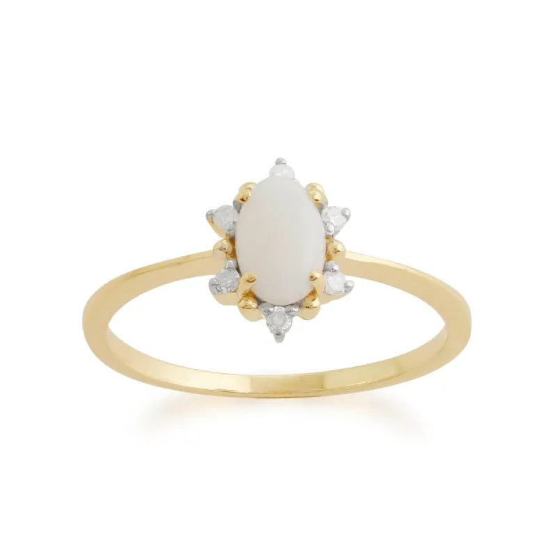 Gemondo 9ct Yellow Gold 0.29ct Opal & Diamond Ring sold by Gemondo Jewellery
