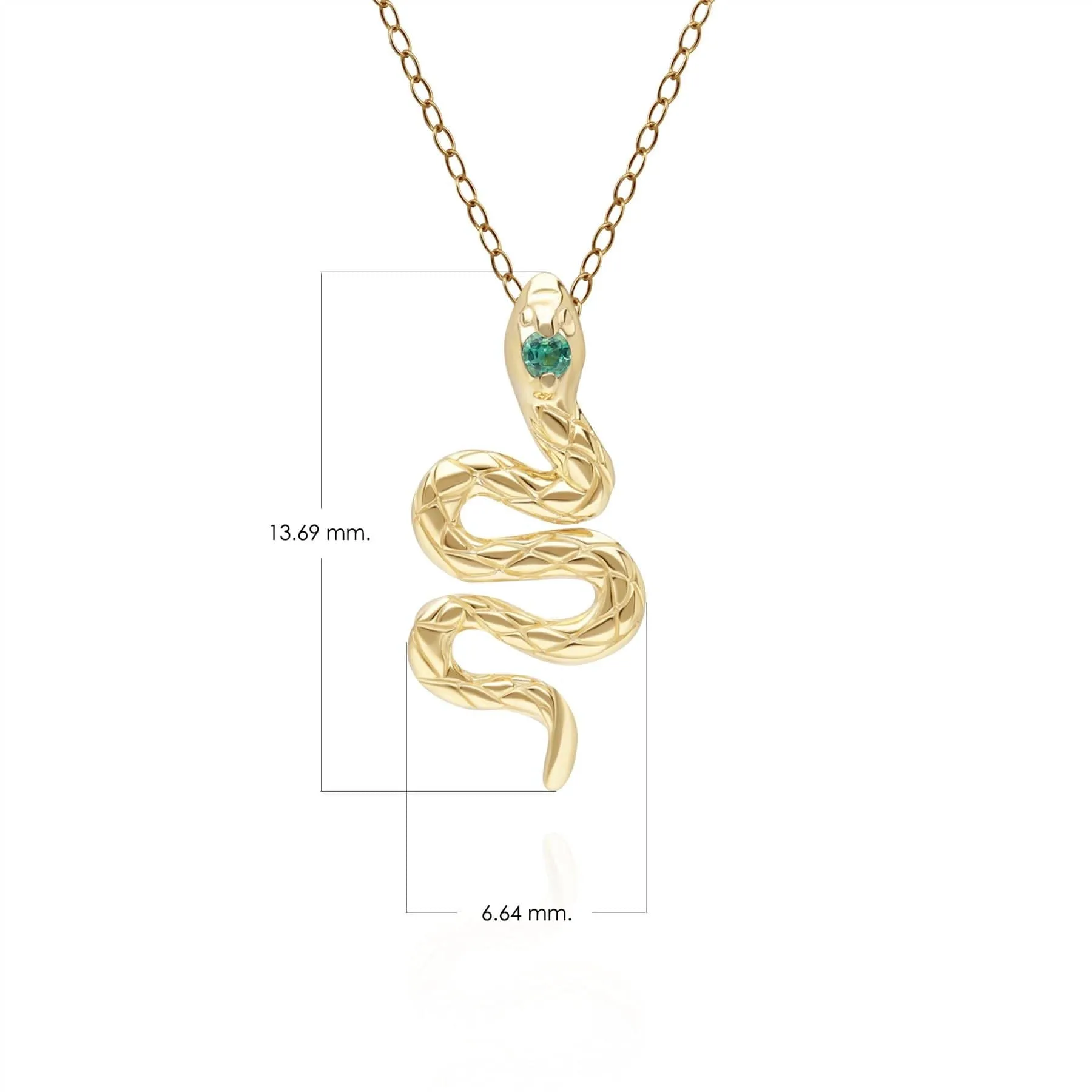 ECFEW™ Emerald Snake Wrap Pendant in 9ct Yellow Gold sold by Gemondo Jewellery product image thumbnail 3