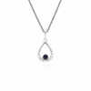 Classic Round Emerald & Diamond Pear Shaped Pendant in 9ct White Gold sold by Gemondo Jewellery
