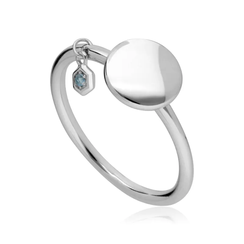 Topaz Engravable Ring in Sterling Silver made by Gemondo Jewellery