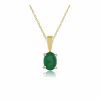 Classic Oval Emerald Pendant in 9ct Yellow Gold sold by Gemondo Jewellery