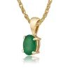 Classic Oval Emerald Pendant in 9ct Yellow Gold sold by Gemondo Jewellery
