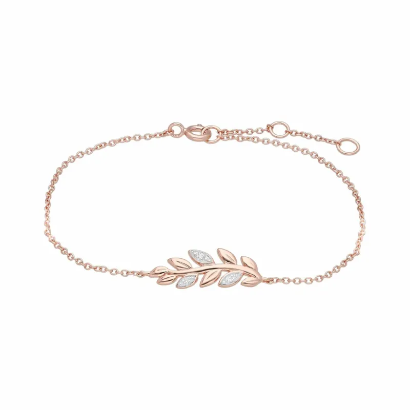 O Leaf Diamond Bracelet in 9ct Rose Gold sold by Gemondo Jewellery