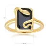 Grand Deco Black Onyx Snake Wrap Ring in Gold Plated Sterling Silver sold by Gemondo Jewellery
