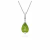 Classic Pear Peridot Pendant in 9ct White Gold sold by Gemondo Jewellery