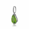 Classic Pear Peridot Pendant in 9ct White Gold sold by Gemondo Jewellery