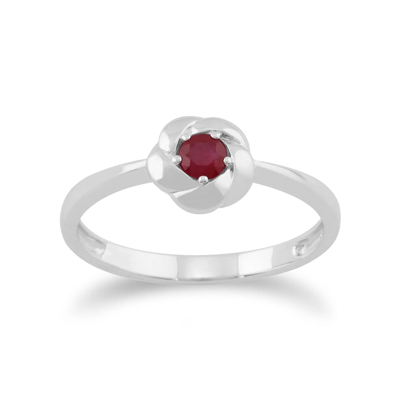 Gemondo Plaited Texture 9ct White Gold 0.21ct Ruby Ring sold by Gemondo Jewellery