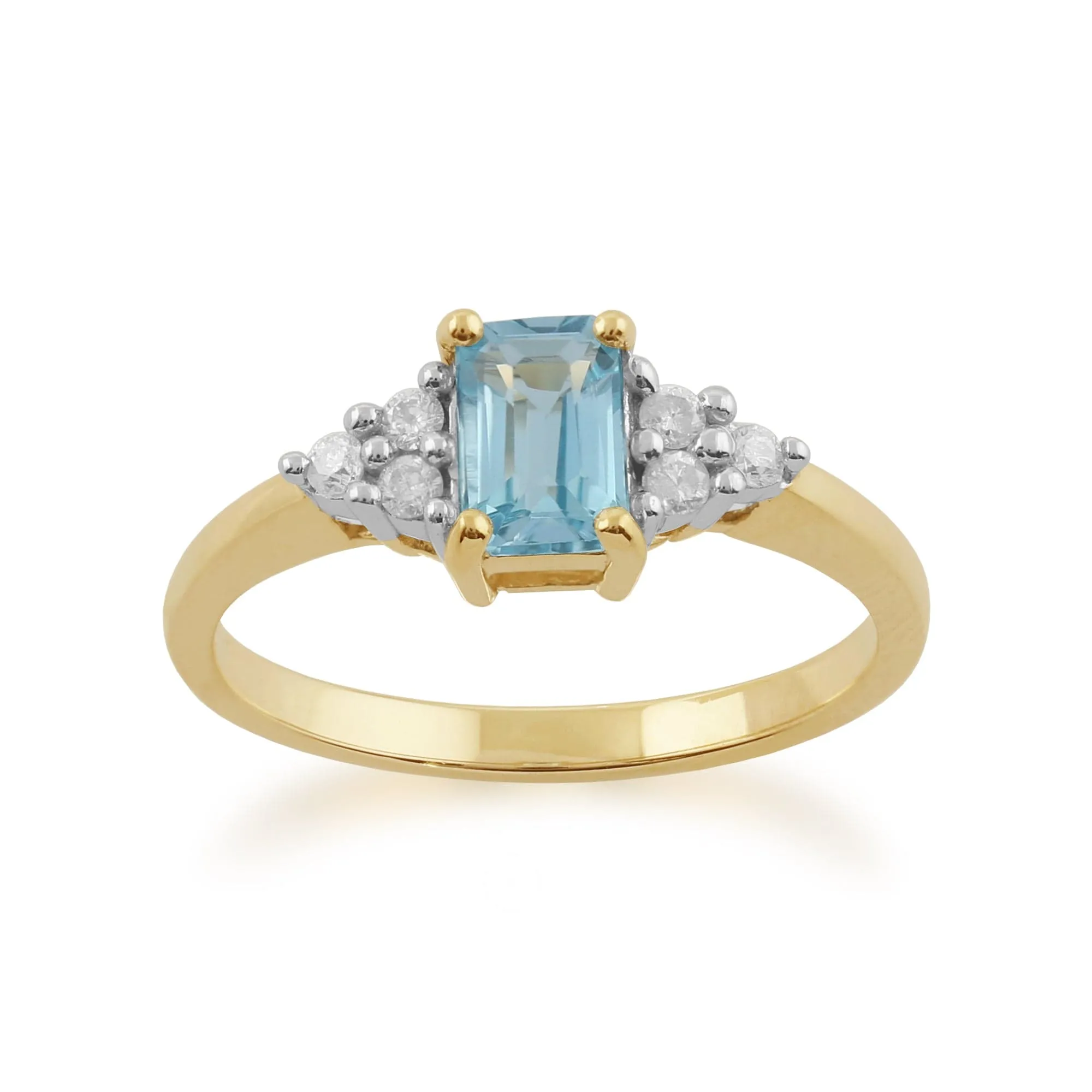 Gemondo 9ct Yellow Gold 0.68ct Blue Topaz & Diamond Ring sold by Gemondo Jewellery