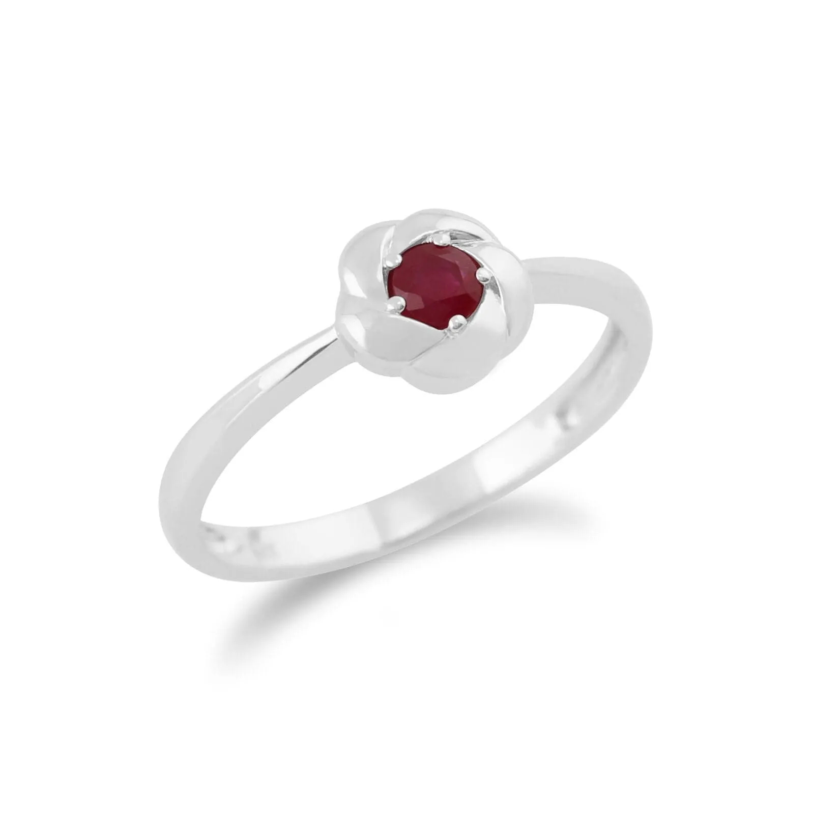 Gemondo Plaited Texture 9ct White Gold 0.21ct Ruby Ring sold by Gemondo Jewellery product image thumbnail 2