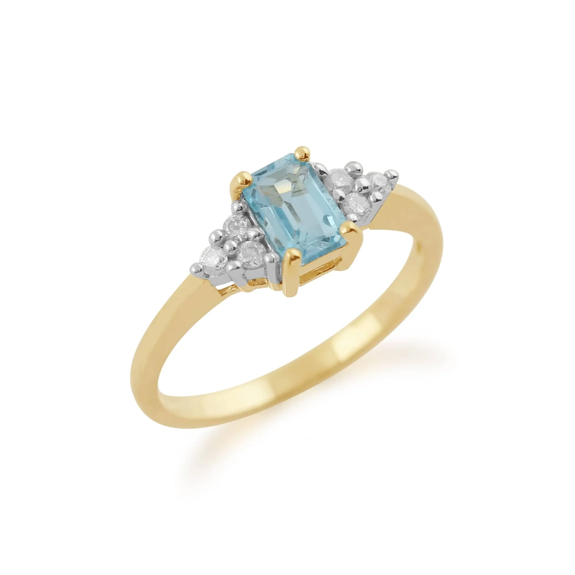 Gemondo 9ct Yellow Gold 0.68ct Blue Topaz & Diamond Ring sold by Gemondo Jewellery product image thumbnail 2
