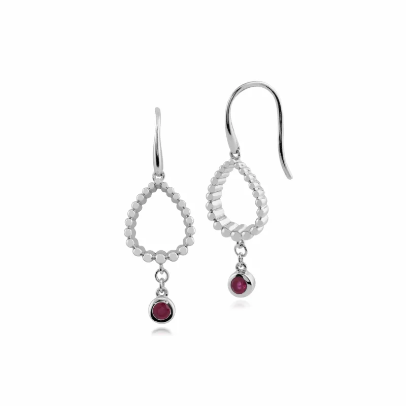 Gemondo 925 Sterling Silver 0.18ct Ruby Drop Earrings sold by Gemondo Jewellery