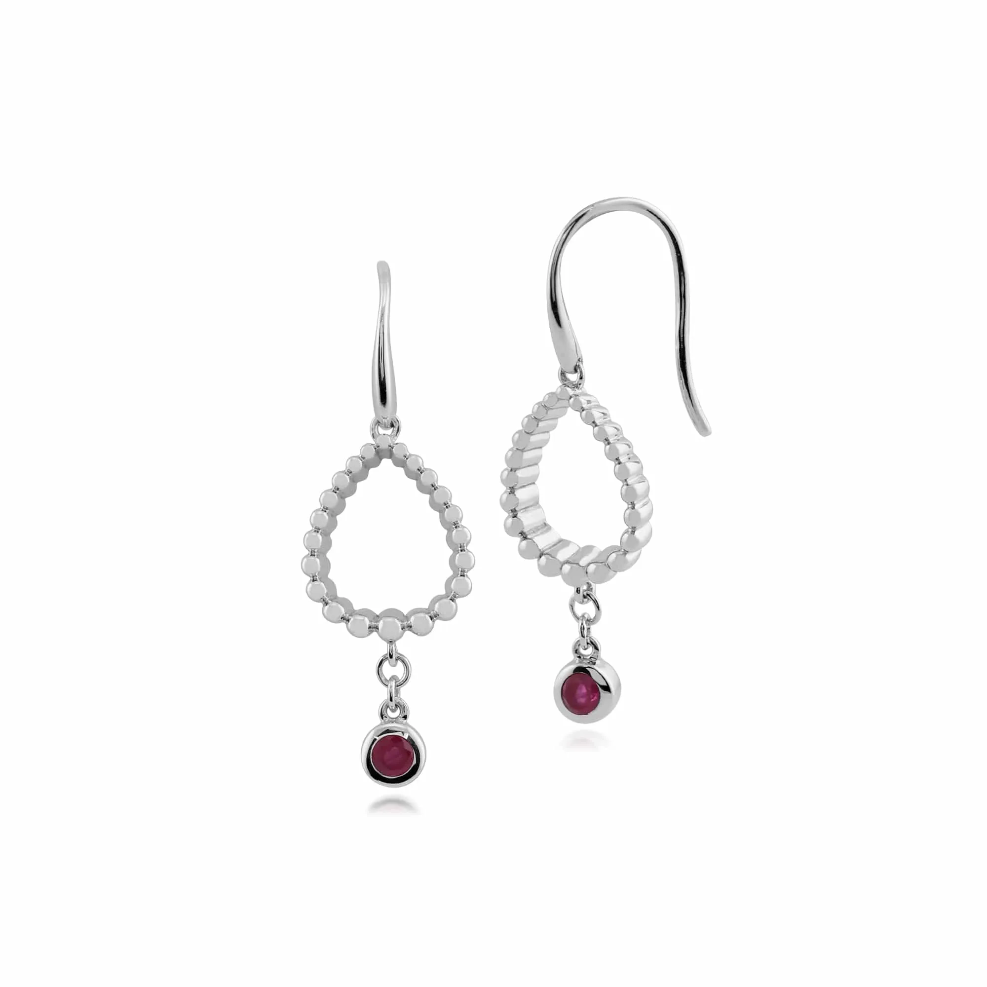Gemondo 925 Sterling Silver 0.18ct Ruby Drop Earrings sold by Gemondo Jewellery