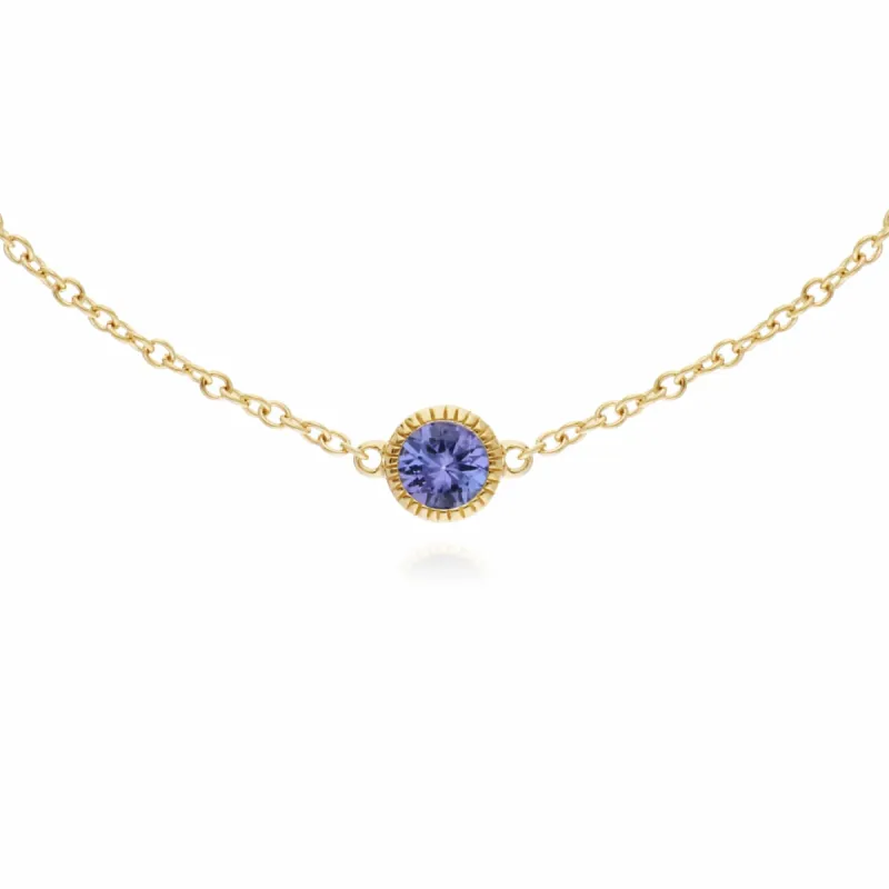 Gemondo 9ct Yellow Gold Tanzanite Single Stone Round Milgrain 19cm Bracelet sold by Gemondo Jewellery