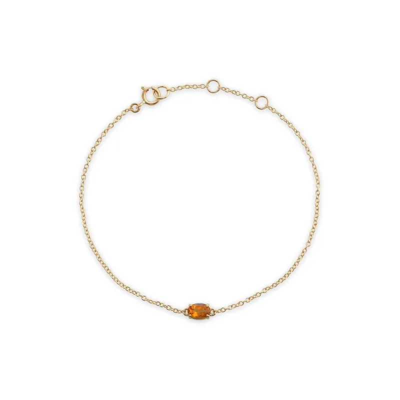 Classic Oval Citrine Single Stone Bracelet in 9ct Yellow Gold sold by Gemondo Jewellery